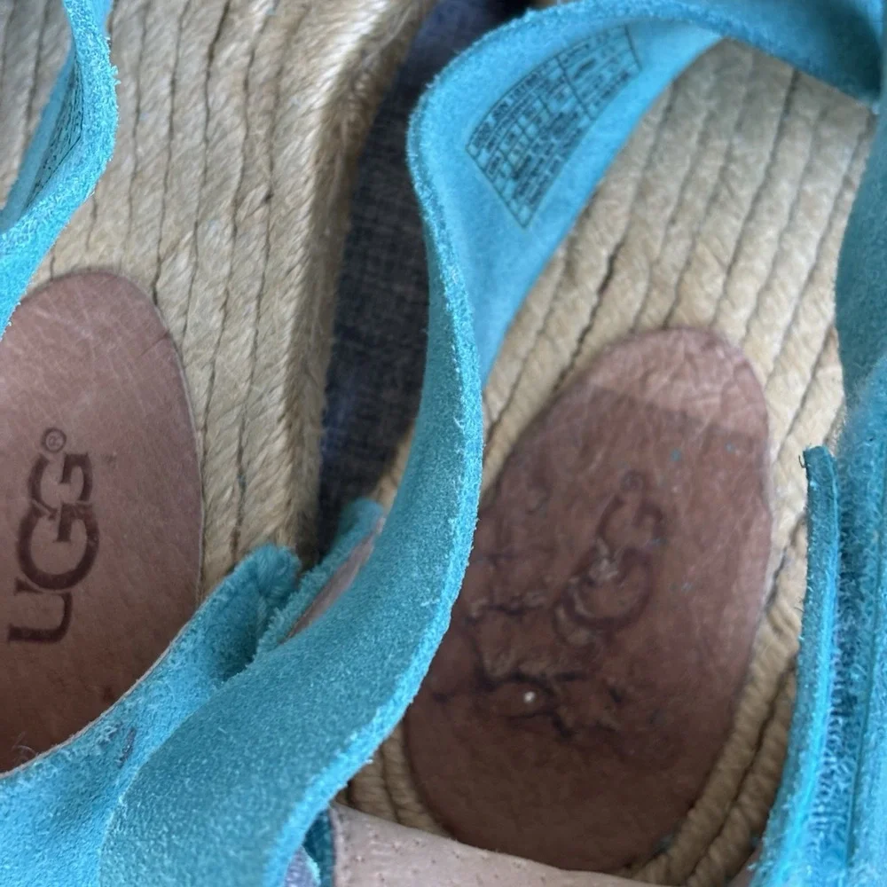 UGG Women's 8 Mila Gladiator Espadrille Sandal Acapulco Teal‎ Blue 1016877